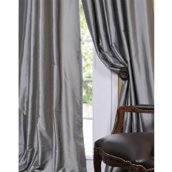 Solid Faux Silk Taffeta Platinum 108-inch Curtain Panel