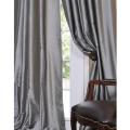Solid Faux Silk Taffeta Platinum 96-inch Curtain Panel