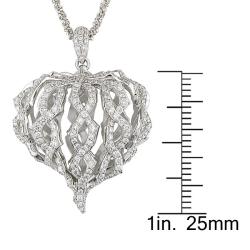 18k White Gold 1 2/5ct TDW Diamond Heart Necklace (G-H, SI1-SI2)