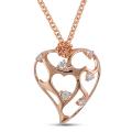18k Pink Gold 1/6ct TDW Diamond Heart Necklace (G-H, VS1-VS2)