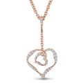 18k Pink Gold 5/8ct TDW Diamond Heart Necklace (G-H, VS1-VS2)