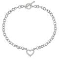 14k White Gold Togo Style Chain Heart Necklace