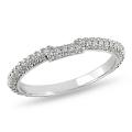 14k White Gold 5/8ct TDW Diamond Curved Wedding Band (G-H, SI1-SI2)
