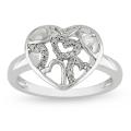 Sterling Silver 1/10ct TDW Diamond Heart Ring (G-H, I2-I3)