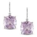 10k White Gold Rose de France and Diamond Earrings