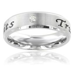 Stainless Steel 'True Love Waits' Cubic Zirconia Band