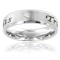 Stainless Steel 'True Love Waits' Cubic Zirconia Band