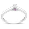 Sterling Silver Diamond Accent and Pink Sapphire Ring
