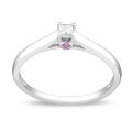 Sterling Silver 1/10ct TDW Diamond and Pink Sapphire Ring (G-H, I2-I3)