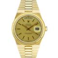 Pre-owned Rolex Men's President Oyster 18k Gold Champagne Dial Watch