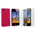 Convenient guideline on Anti Graffiti Training Pink Circle TPU Case/ 2-piece Anti-glare LCD Cover for Apple iPhone 4