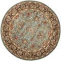 Handmade Heritage Blue/ Brown Wool Rug (6' Round)