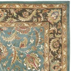 Handmade Heritage Blue/ Brown Wool Rug (6' x 9')