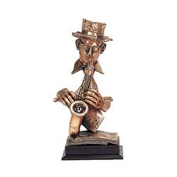 Sax Player with Hat Bronze Statue