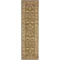 Handmade Heritage Green/ Beige Wool Runner (2'3 x 8')