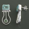 Sterling Silver Blue Topaz Dangle Earrings (India)