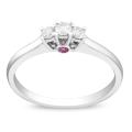 10k White Gold 1/6ct TDW Diamond and Pink Sapphire Ring (G-H, I2-I3)