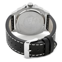 Invicta Men's 'Invicta II' Black Dial Black Leather Strap Watch