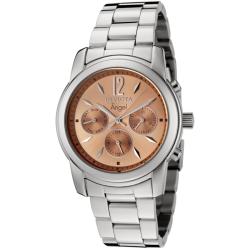 Invicta Women's 'Angel' Salmon Dial Stainless Steel Watch