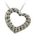 Sterling Silver 1/2ct TDW Blue Diamond Heart Necklace
