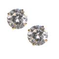 14k Yellow Gold Cubic Zirconia Stud Earrings