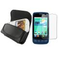 Leather Case with Magnetic Flap/ Screen Protector for LG LS670 Optimus S