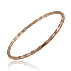 Rose Gold over Sterling Silver Twist Bangle