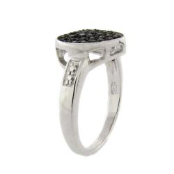 Sterling Silver Black Diamond Accent Heart Ring