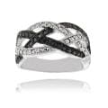 Sterling Silver Black Diamond Accent Braided Design Ring