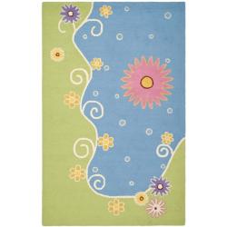 Handmade Children's Lily Pond New Zealand Wool Rug (8' x 10')