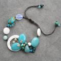 Handmade Turquoise, Pearl and Mother of Pearl Bracelet (4-6 mm) (Thailand)