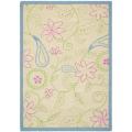 Handmade Children's Paisley Ivory New Zealand Wool Rug (5' x 8')