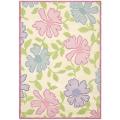Handmade Children's Flowers Ivory New Zealand Wool Rug (5' x 8')