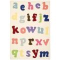 Handmade Children's Alphabet Ivory New Zealand Wool Rug (6' x 9')