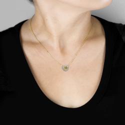 14k Gold 1 1/5ct TDW Certified Yellow Diamond Necklace (H-I, SI1-SI2)