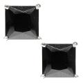 Sterling Silver Black Cubic Zirconia Stud Earrings