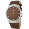 Skagen Men's 'Modern' Stainless Steel and Leather Strap Watch