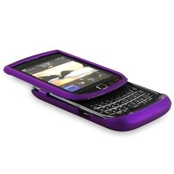 Purple Rubber Case/ Privacy Filter for BlackBerry Torch 9800