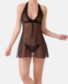 IIusion Women's Revealing Fringe Babydoll with Thong Set