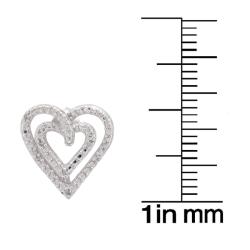 Sterling Silver Diamond Accent Double Heart Earrings