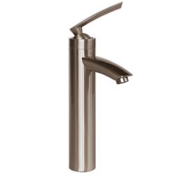 Geyser Brushed Nickel Bathroom Vessel Faucet with Pop-up Drain