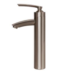 Geyser Brushed Nickel Bathroom Vessel Faucet with Pop-up Drain