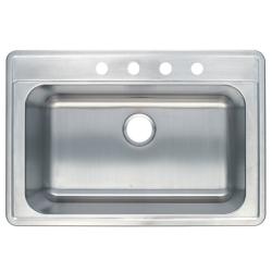 Stainless Steel 33-inch Self-rimming Single-bowl Kitchen Sink