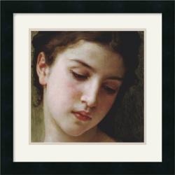 William Adolphe Bouguereau 'Head Study of a Young Girl (detail)' Framed Art Print