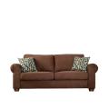 Owen Dark Brown Microfiber Rolled Arm Sofa