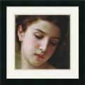 William Adolphe Bouguereau 'Head Study of a Young Girl (detail)' Framed Art Print