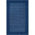 Hand-loomed Bordered Blue Wool Rug (3'3 x 5'3)