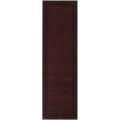 Hand-loomed Maroon Border Wool Rug (2'6 x 8')
