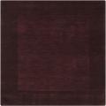 Hand-loomed Bordered Maroon Wool Rug (9'9 Square)