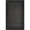 Hand-loomed Bordered Charcoal Wool Rug (7'6 x 9'6)